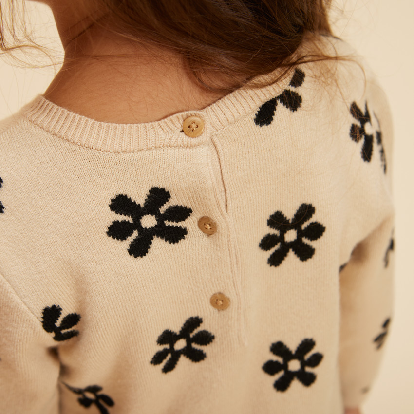 Robe manches longues en tricot jacquard pour bébé fille 