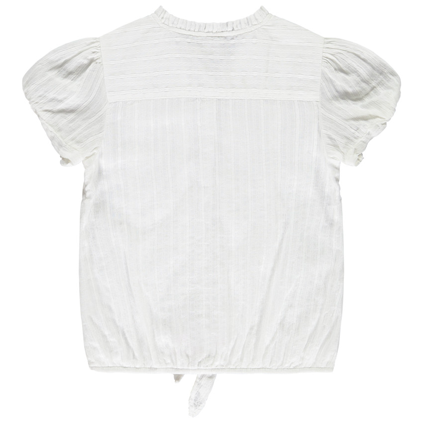 Chemisier manches courtes à nouer effet plissé pour fille 