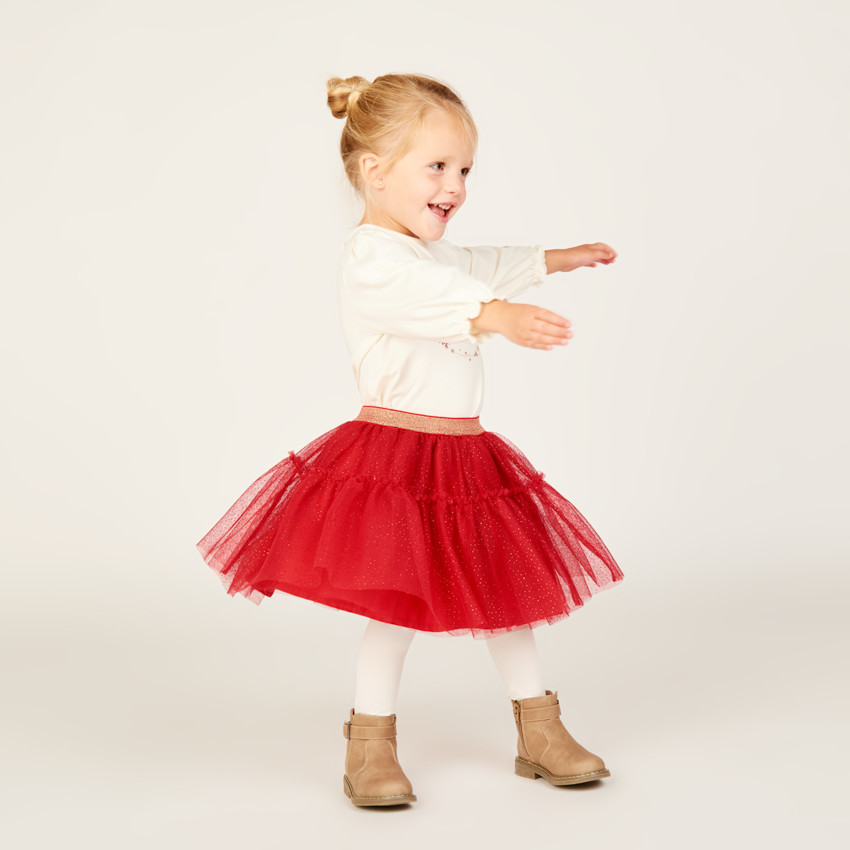 T-shirt manches longues printé et brodé pour bébé fille 