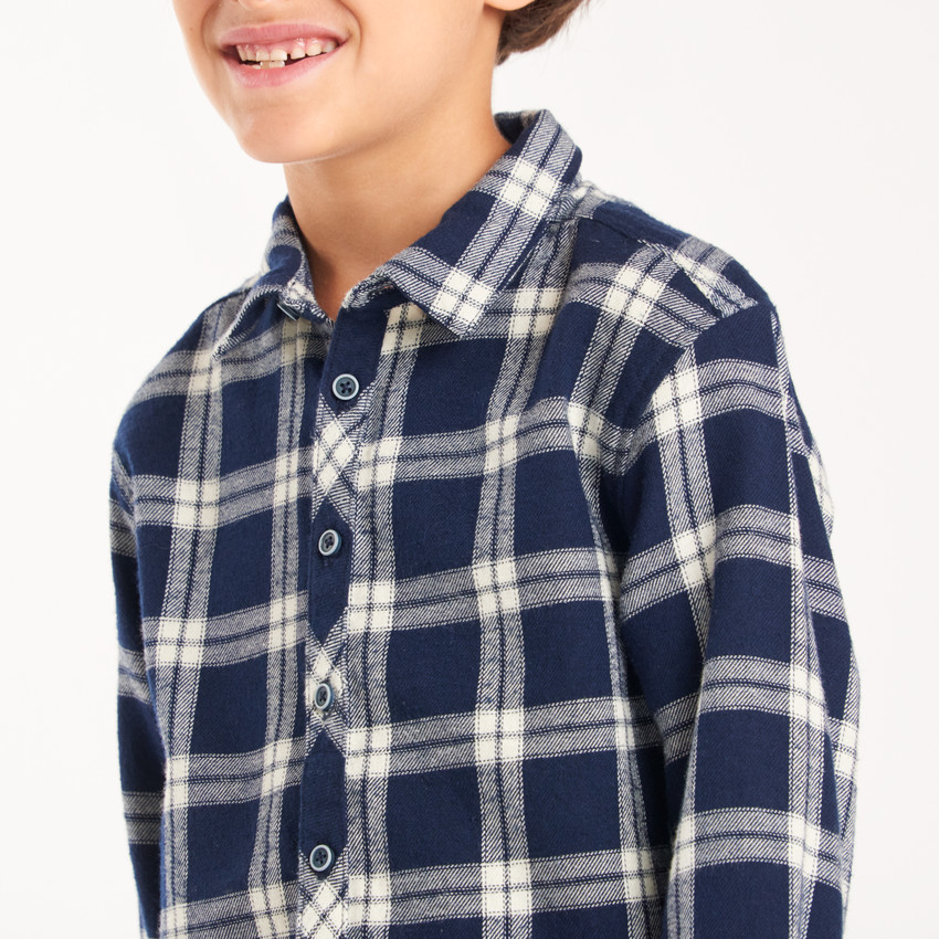 Chemise manches longues à carreaux garçon 
