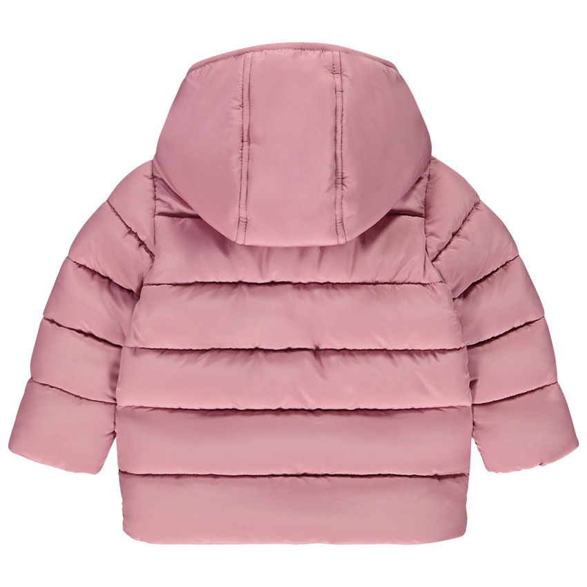 Doudoune matelasse en toile et micro polaire pour bebe fille