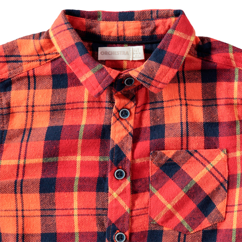 Chemise manches longues en flanelle à carreaux 