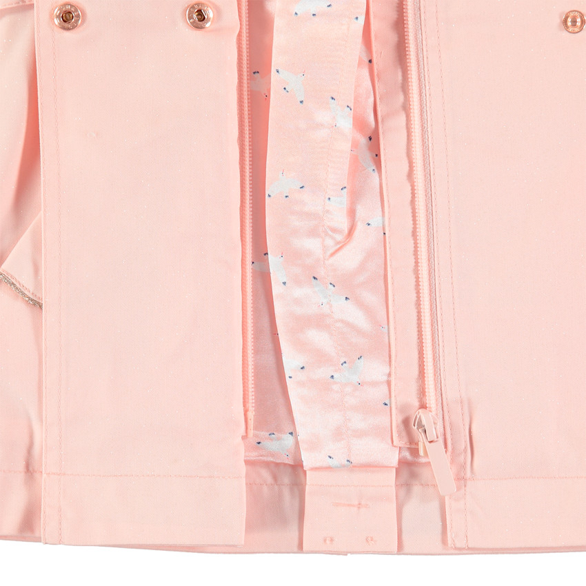 Trench rose à paillettes et doublure satin 
