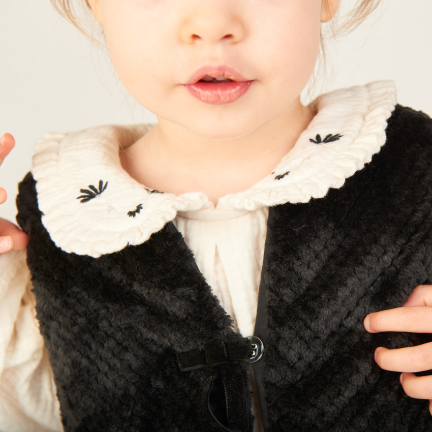 Ensemble 3 pièces avec tunique en tetra pour bébé fille 