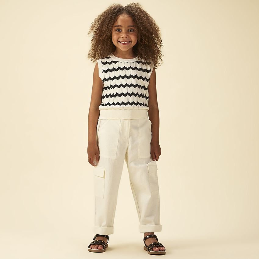 Pantalon droit cargo a poches pour fille