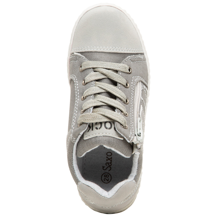 Baskets basses en toile à lacets et zip sur le côté 