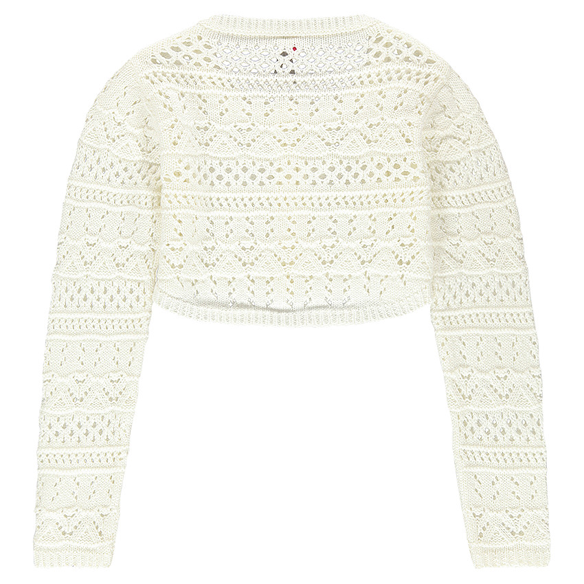 Junior - Gilet court en tricot maille ajourée 