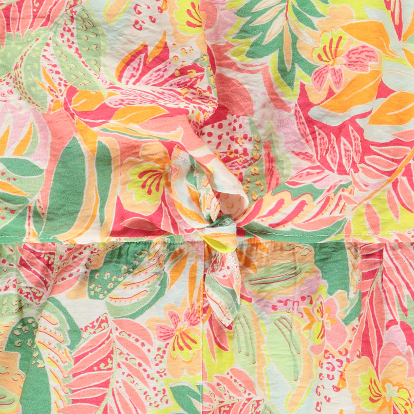 Combi-short sans manches imprimé tropical pour fille  