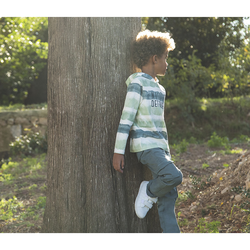 T-shirt manches longues à capuche tie and dye pour enfant garçon 