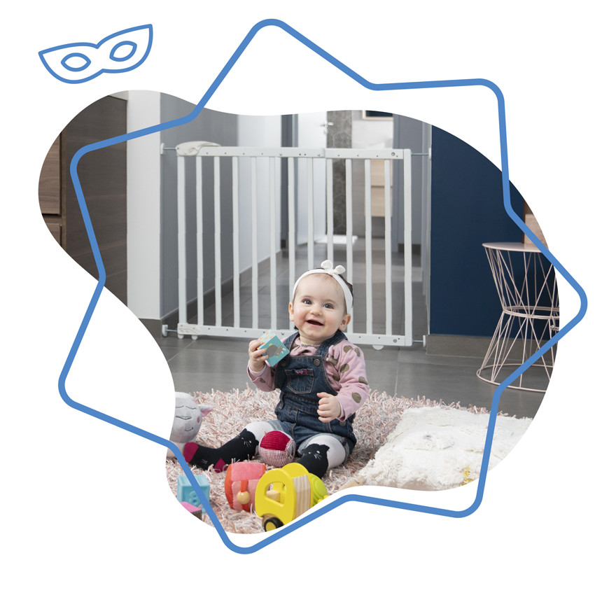 Barrière pression déco Pop ajustable - Blanc 