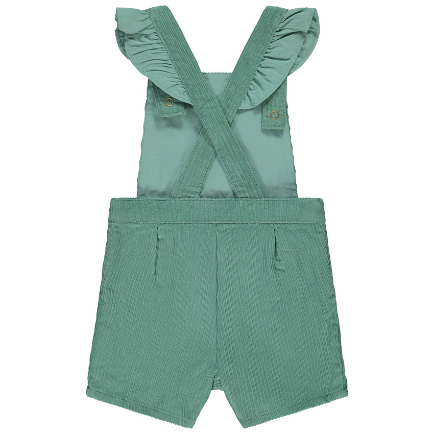 Salopette courte en velours côtelé avec broderies pour bébé fille 