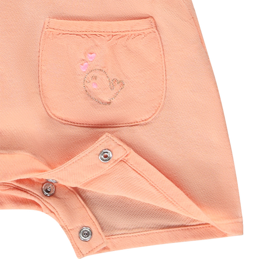 Ensemble salopette uni + t-shirt imprimé fantaisie pour bébé fille 