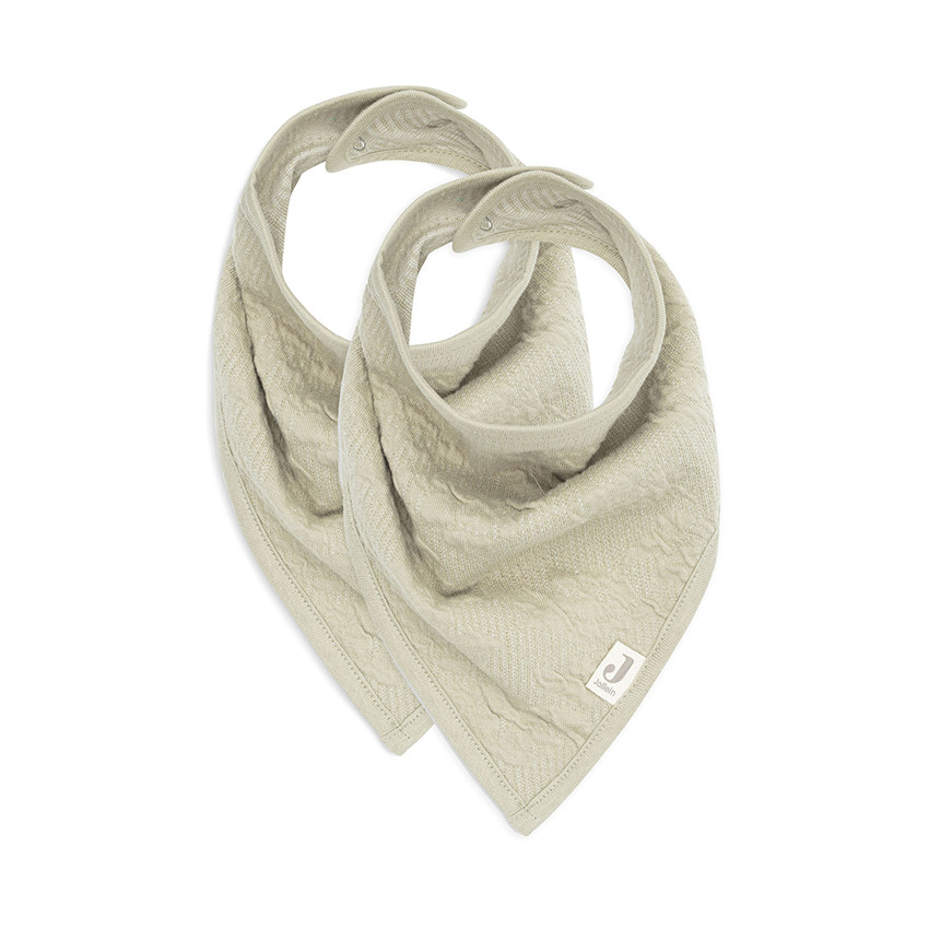 Lot de 2 bavoirs bandanas Soft Waves olive green 