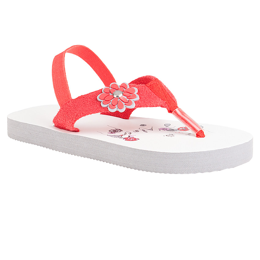 Tongs fantaisie avec bride élastiquée et patch fleur 