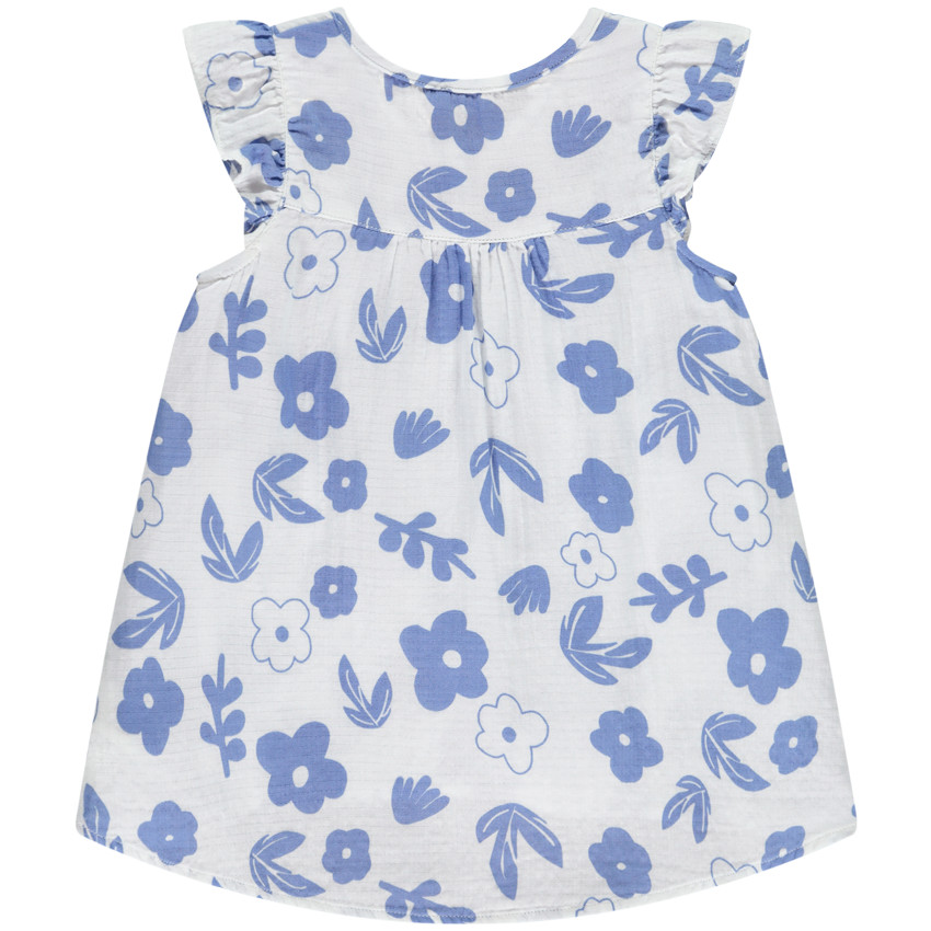 Chemisier imprimé fleuri avec galon à pompons pour fille 