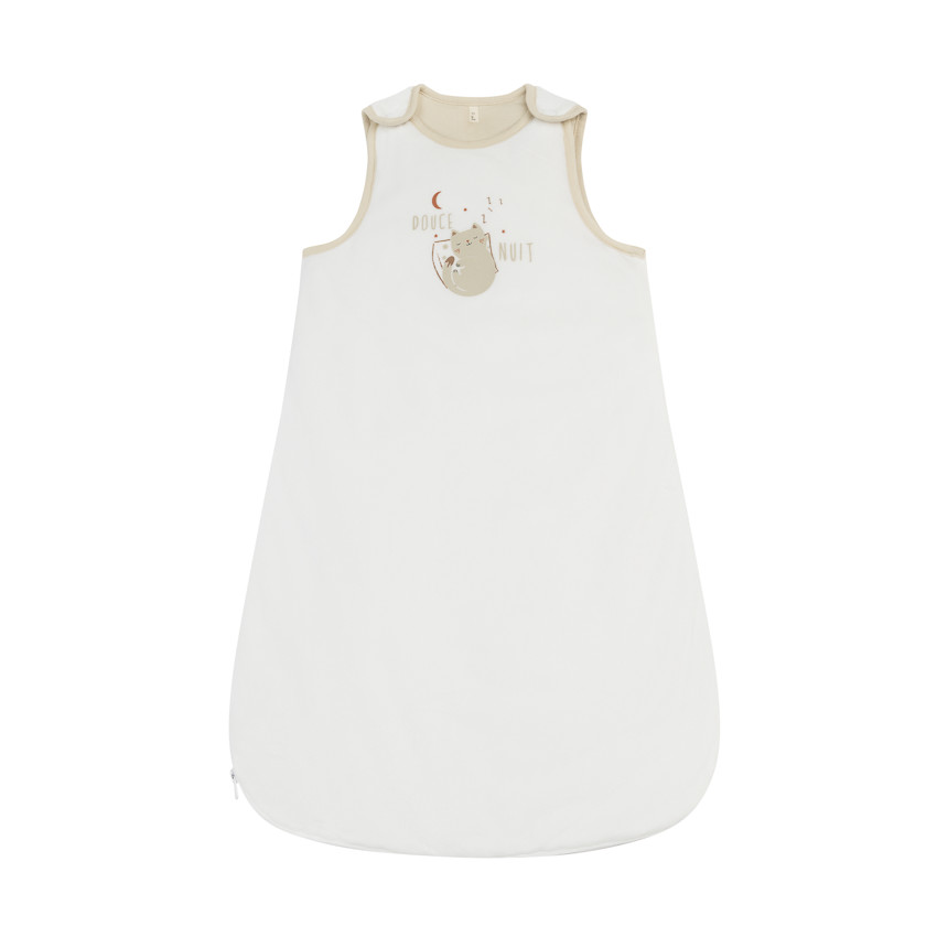 Gigoteuse sans manches en velours TOG 3 Mon Petit Chat blanc