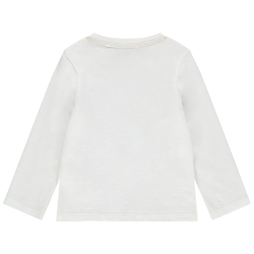 T-shirt manches longues en coton bio à Smileys brodés 