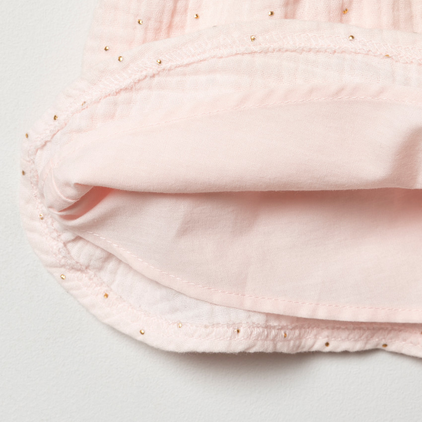 Robe manches longues effet 2 en 1 à col cygne pour bébé fille 