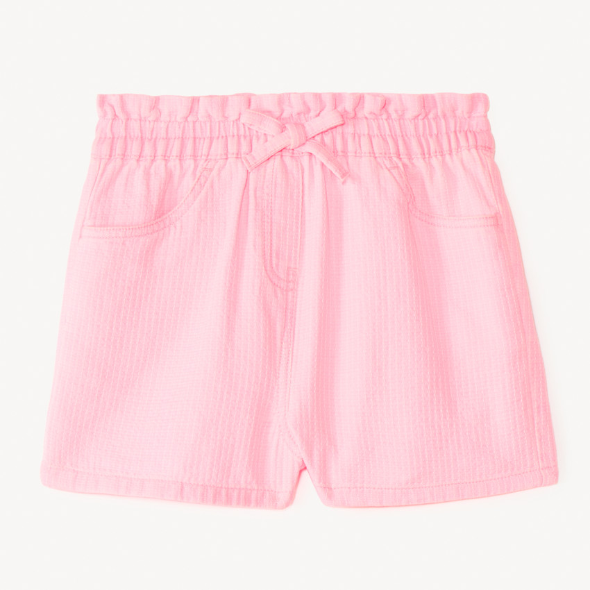 Short en toile coloris uni pour fille 