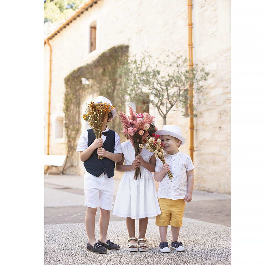 Robe de cérémonie en broderie anglaise pour fille 