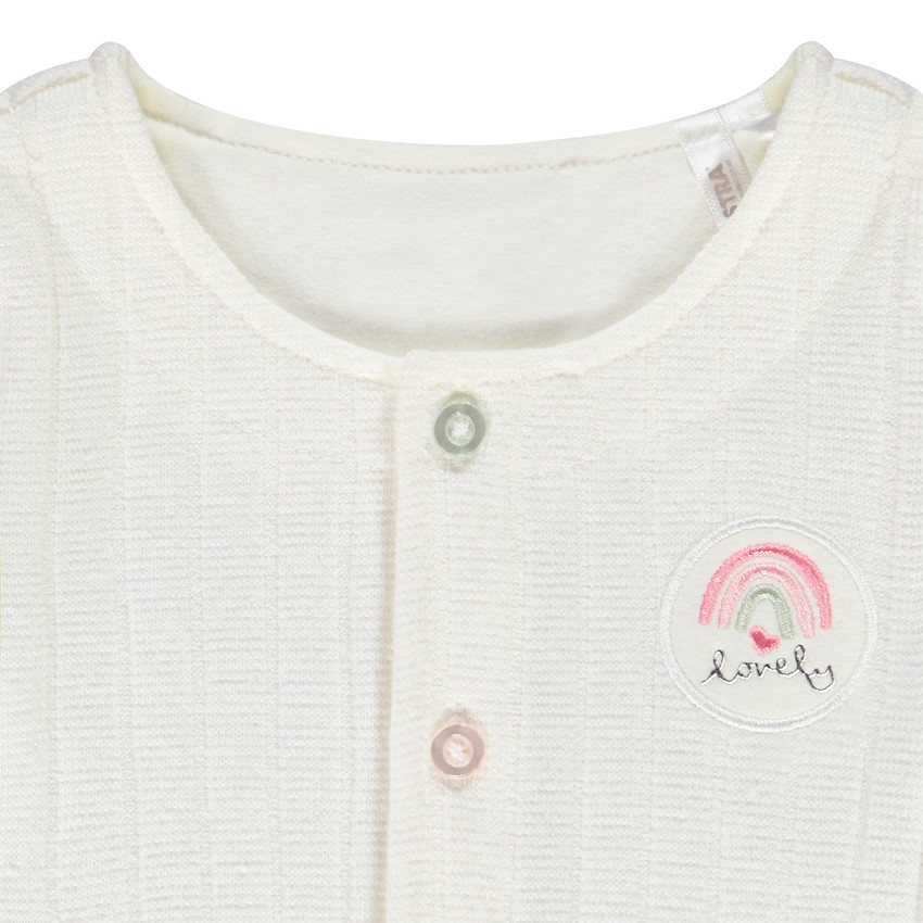 Combinaison longue effet côtelé pour bébé fille 