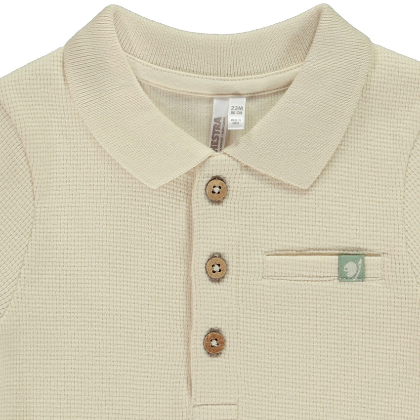 Polo manches longues en nid d'abeille pour bébé garçon 