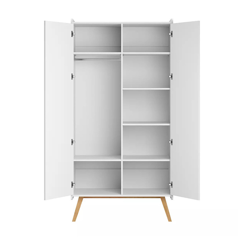 Armoire à 2 portes Vintage blanc/chêne 