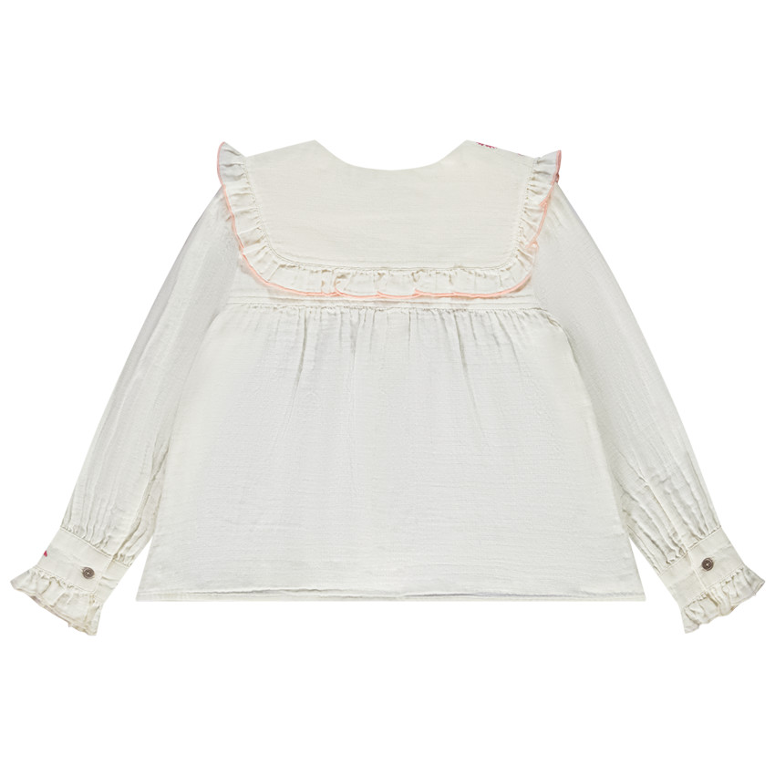Chemise manches longues avec broderie fantaisie pour fille 