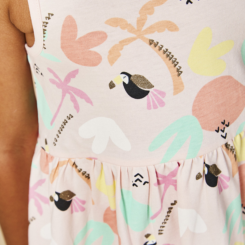 Robe sans manches imprimé fantaisie pailleté pour fille 