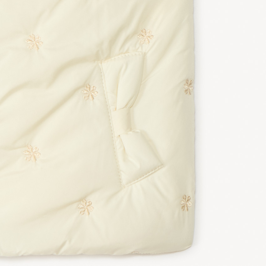 Doudoune sans manches à fleurs brodées pour bébé fille 