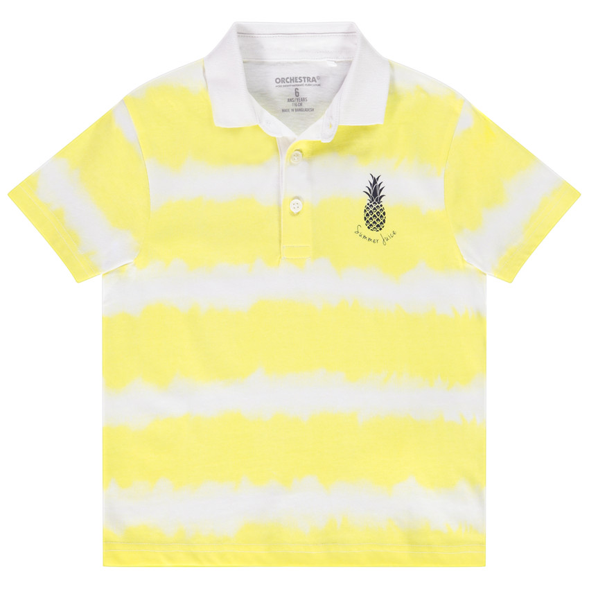 Polo manches courtes en jersey rayé tie and dye pour garçon