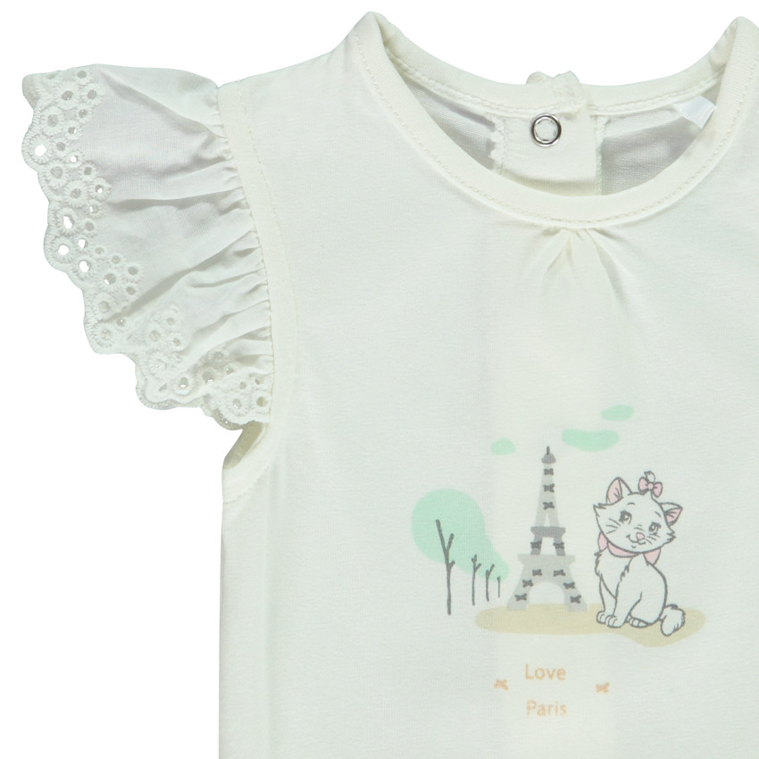 Ensemble 3 pièces avec broderie anglaise Marie Disney pour bébé fille 