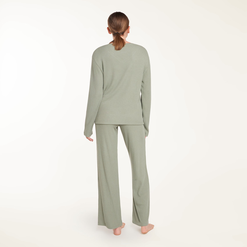 Ensemble pyjama maternité côtelé 