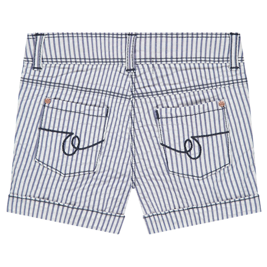 Short en toile à rayures verticales 