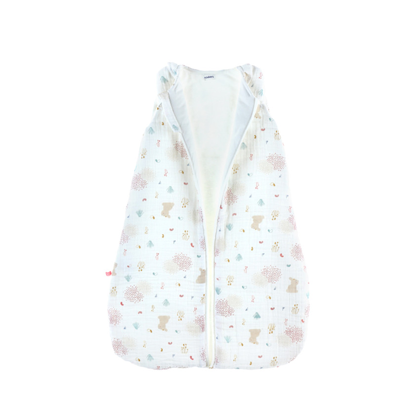 Gigoteuse sans manches en mousseline de coton 70 cm - Lina écru 