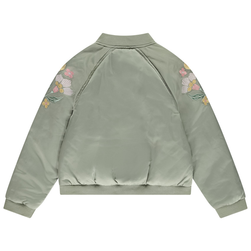 Bomber en toile satinée avec détails brodés pour fille  