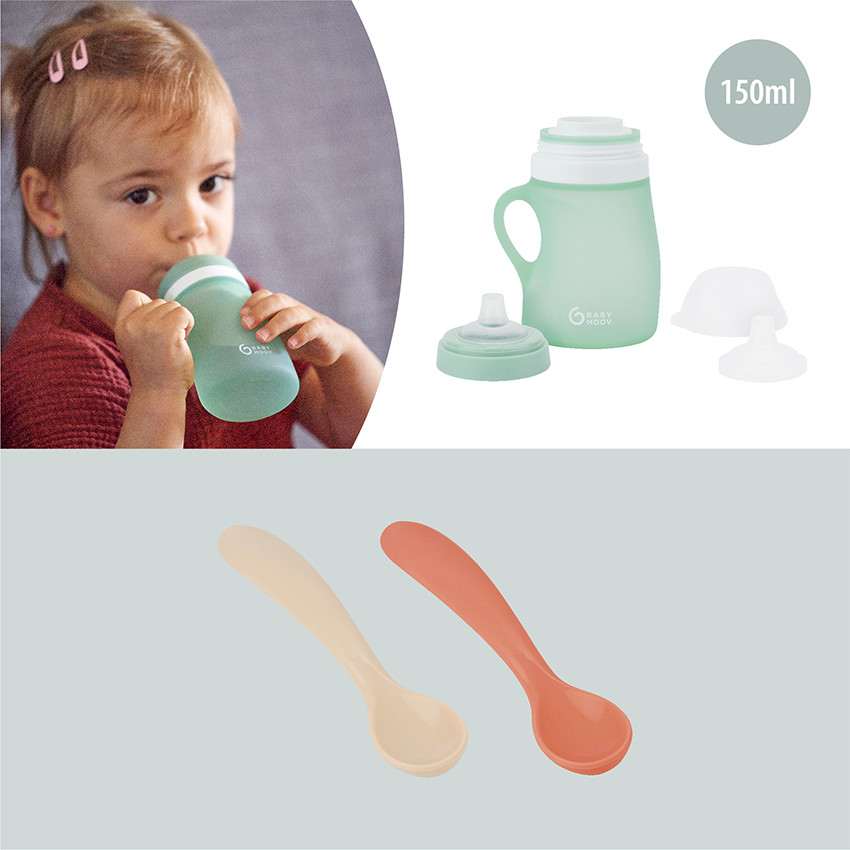 Coffret repas en silicone GROW'ISY 24-36 mois - Pastel 