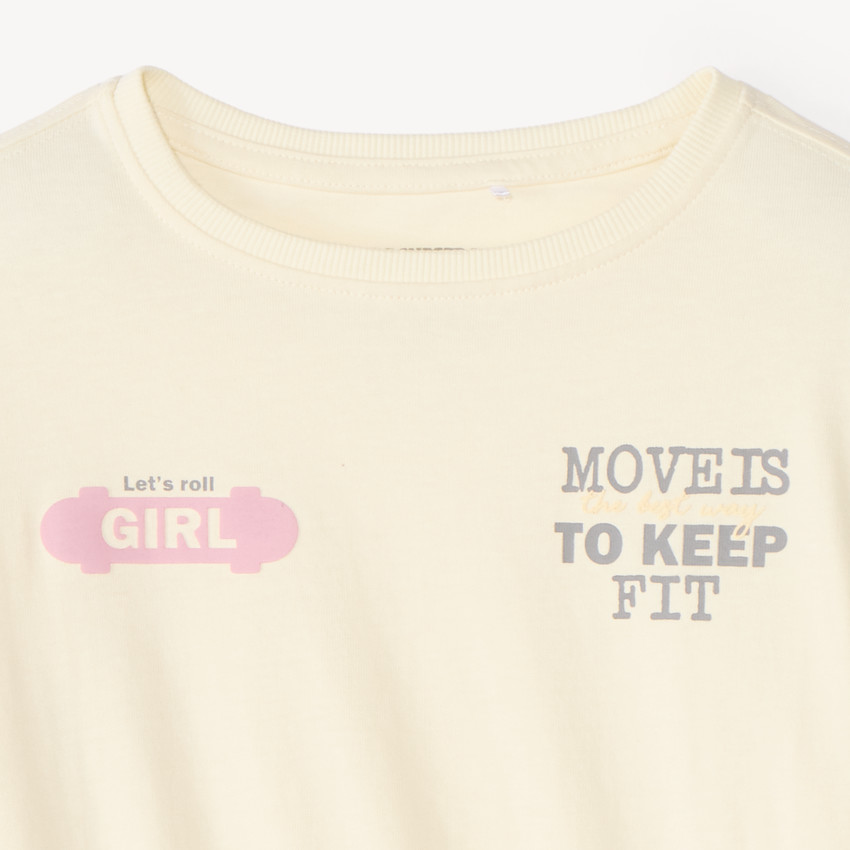 T-shirt manches longues fille print sportif 