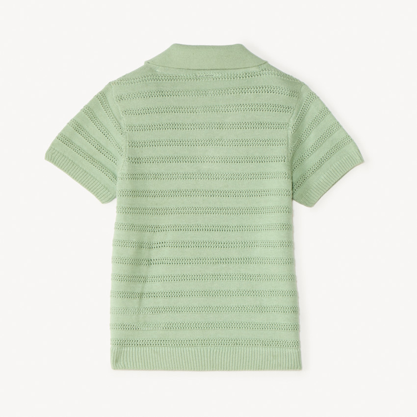 Polo manches courtes tricot fantaisie ajouré pour bébé garçon 