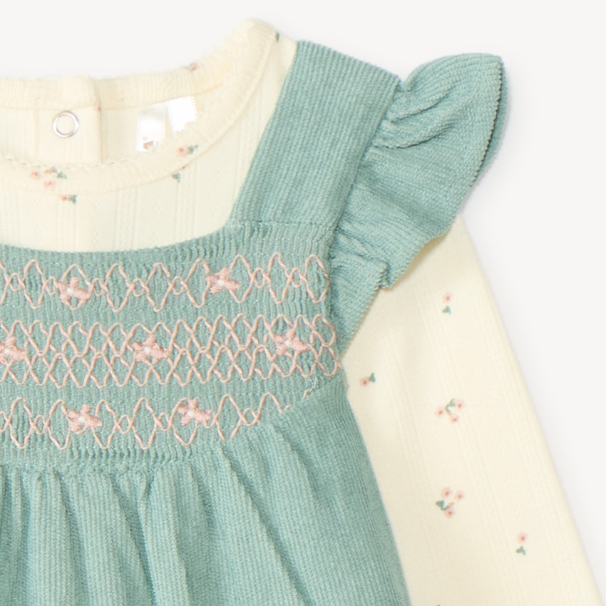 Ensemble 2 pièces bébé fille t-shirt et salopette fantaisie 