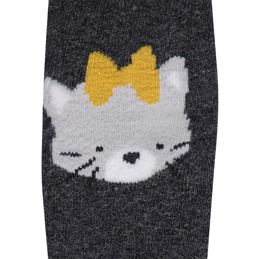 Lot de 2 paires de chaussettes assorties avec coeurs et chat en jacquard 
