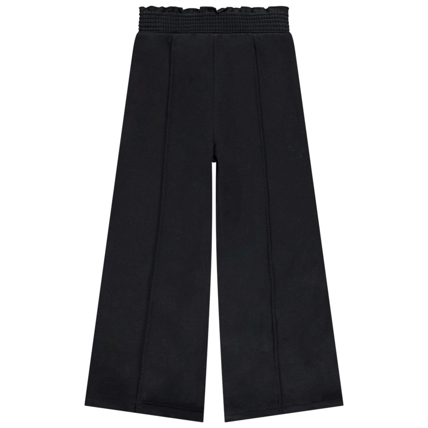 Pantalon large molletonné à taille smockée pour fille 