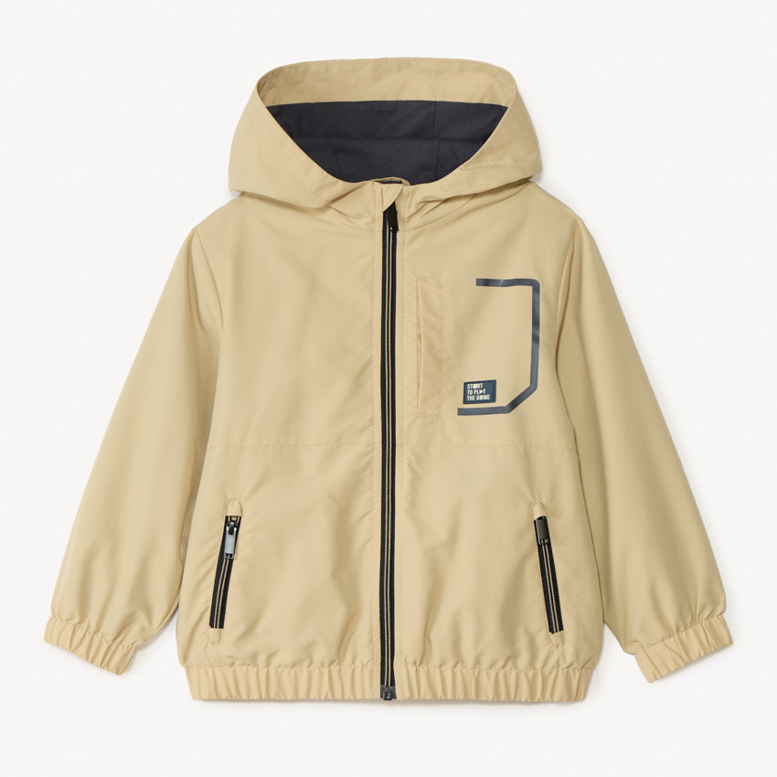 Coupe-vent à capuche uni pour garçon
