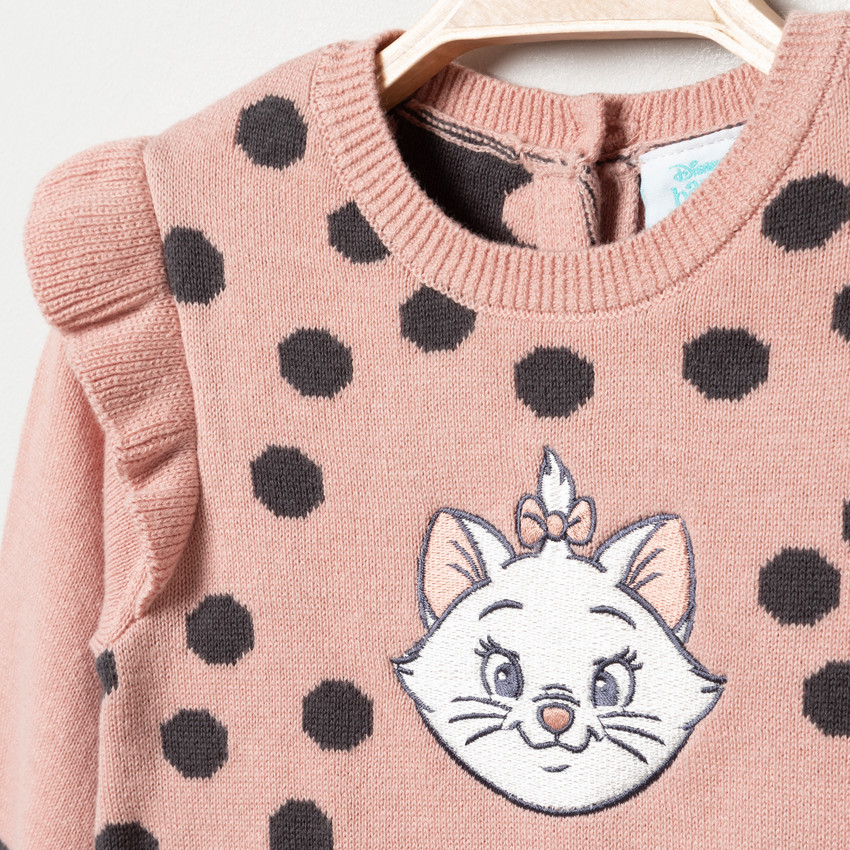 Robe en tricot à pois motif Marie Aristochats Disney 