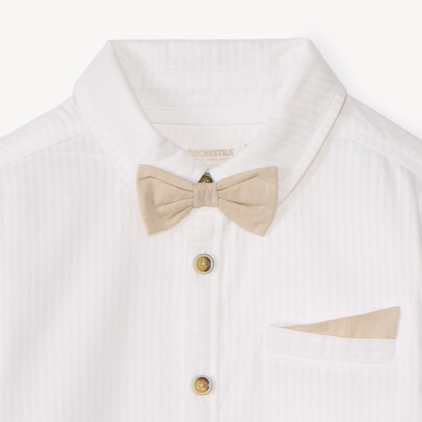 Chemise manches longues + nœud papillon pour garçon 