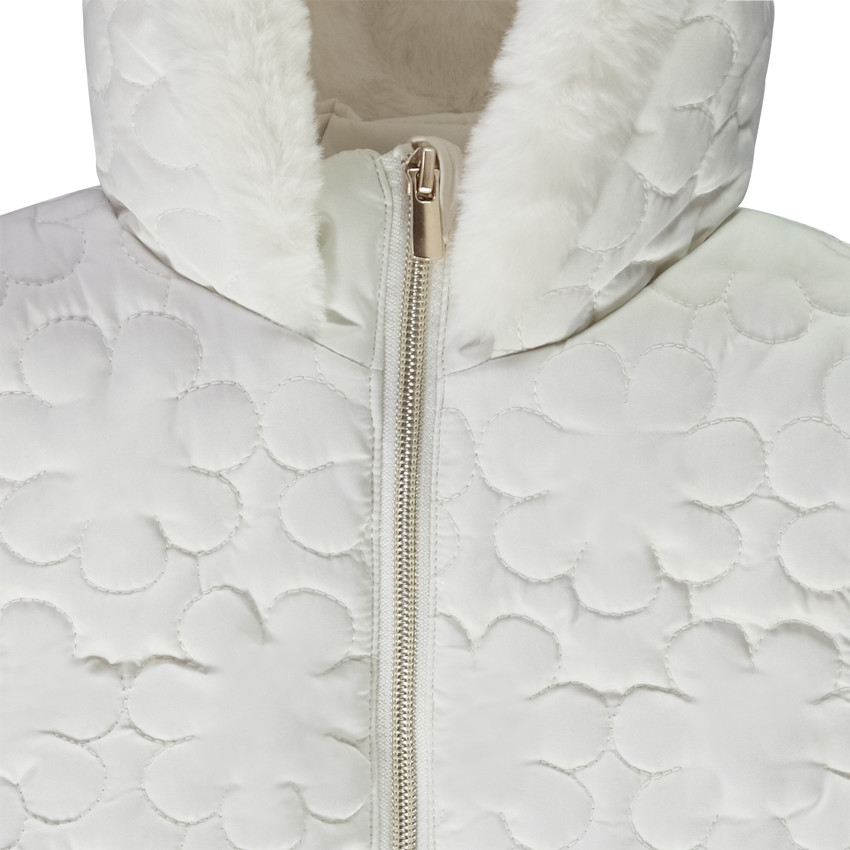 Doudoune sans manches matelassée fleurs doublure sherpa pour fille 
