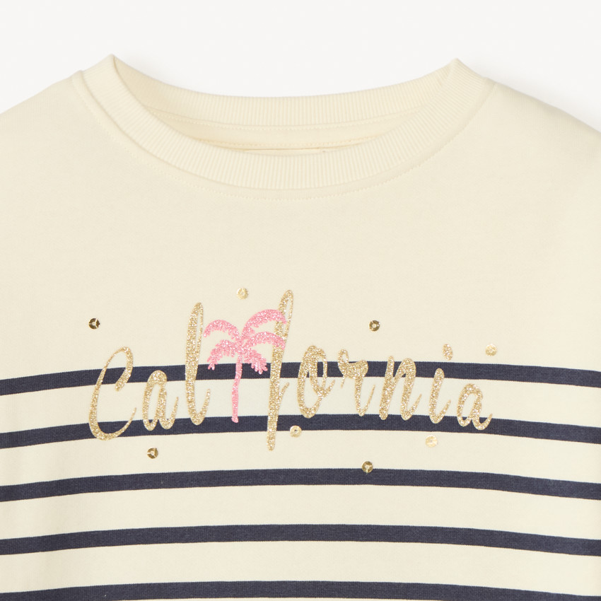 Sweat en molleton marinière pour fille 