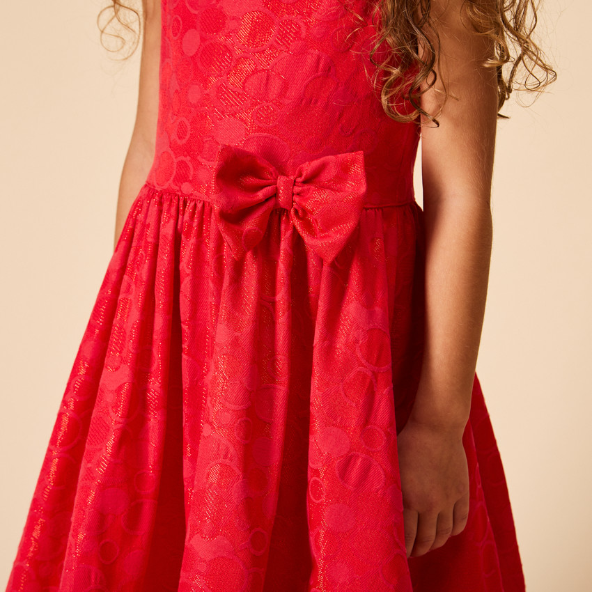 Robe de fête sans manches motifs jacquard irisés pour fille 