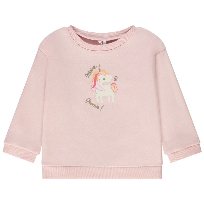 Sweat oversize molletonné print fantaisie pour bébé fille 