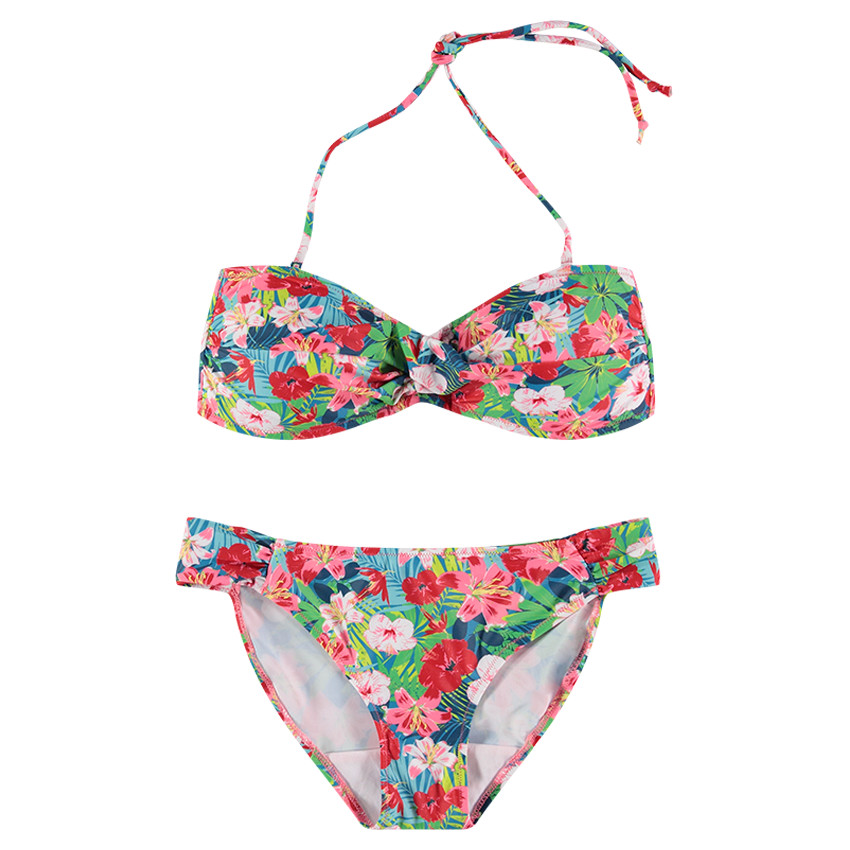 Maillot de bain de grossesse 2 pièces avec imprimé fleurs all-over 